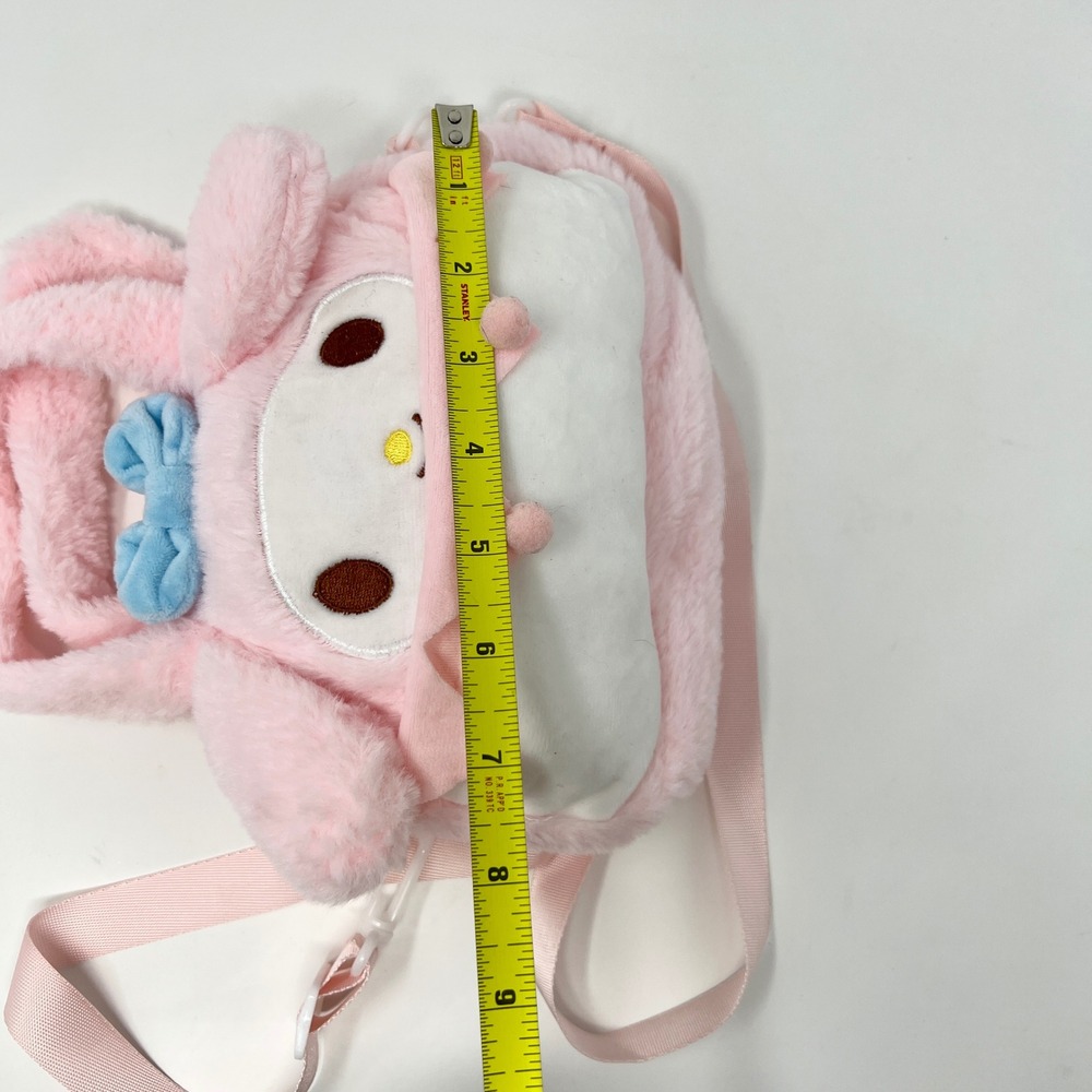 Sanrio My Melody Pink Plush Crossbody Bag Kawaii Faux Fur Character Purse - Picture 8 of 8